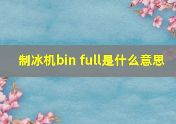 制冰机bin full是什么意思